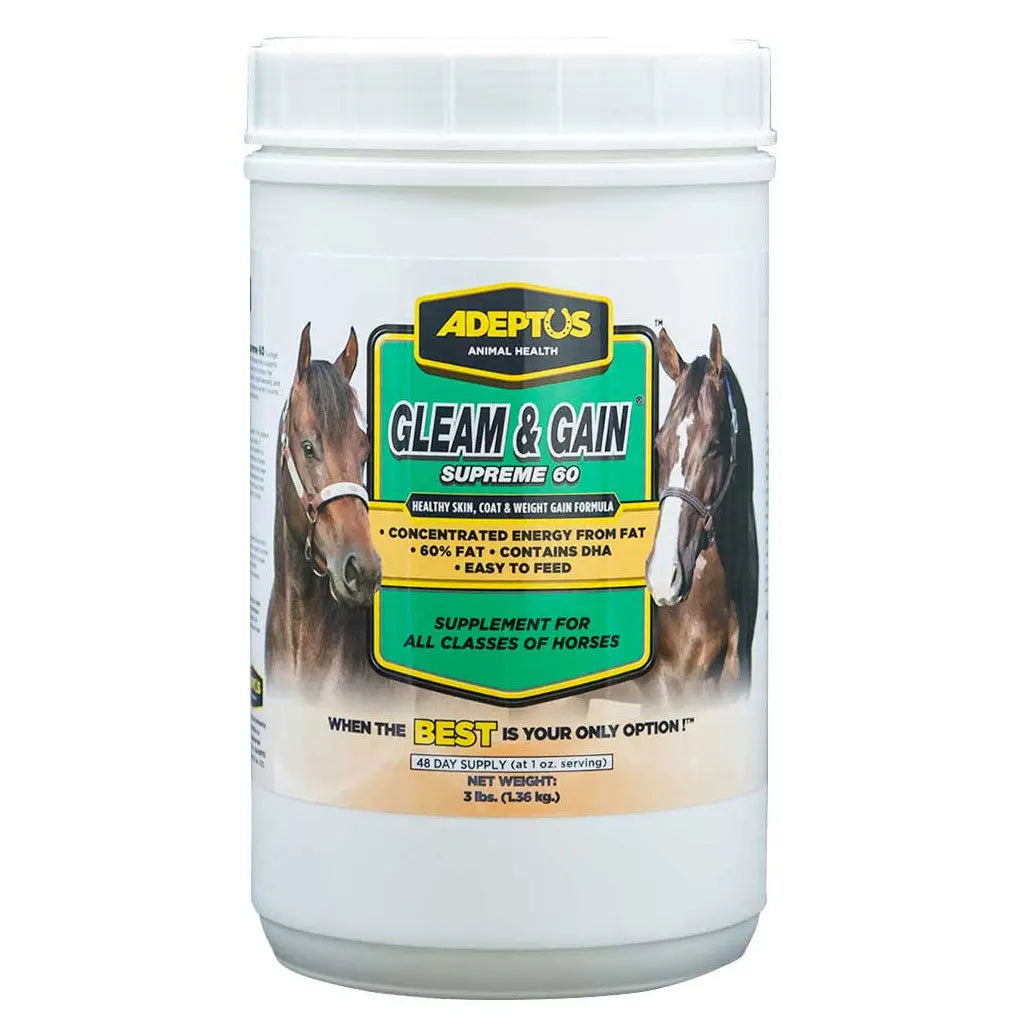 Adeptus Gleam & Gain Supreme 60 Coat & Weight Gain Supplement for Horses