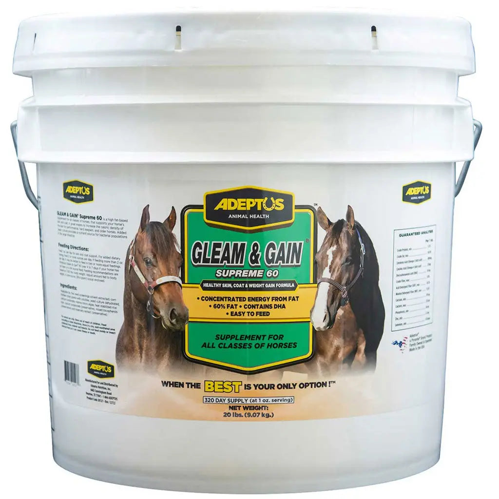 Adeptus Gleam & Gain Supreme 60 Coat & Weight Gain Supplement for Horses