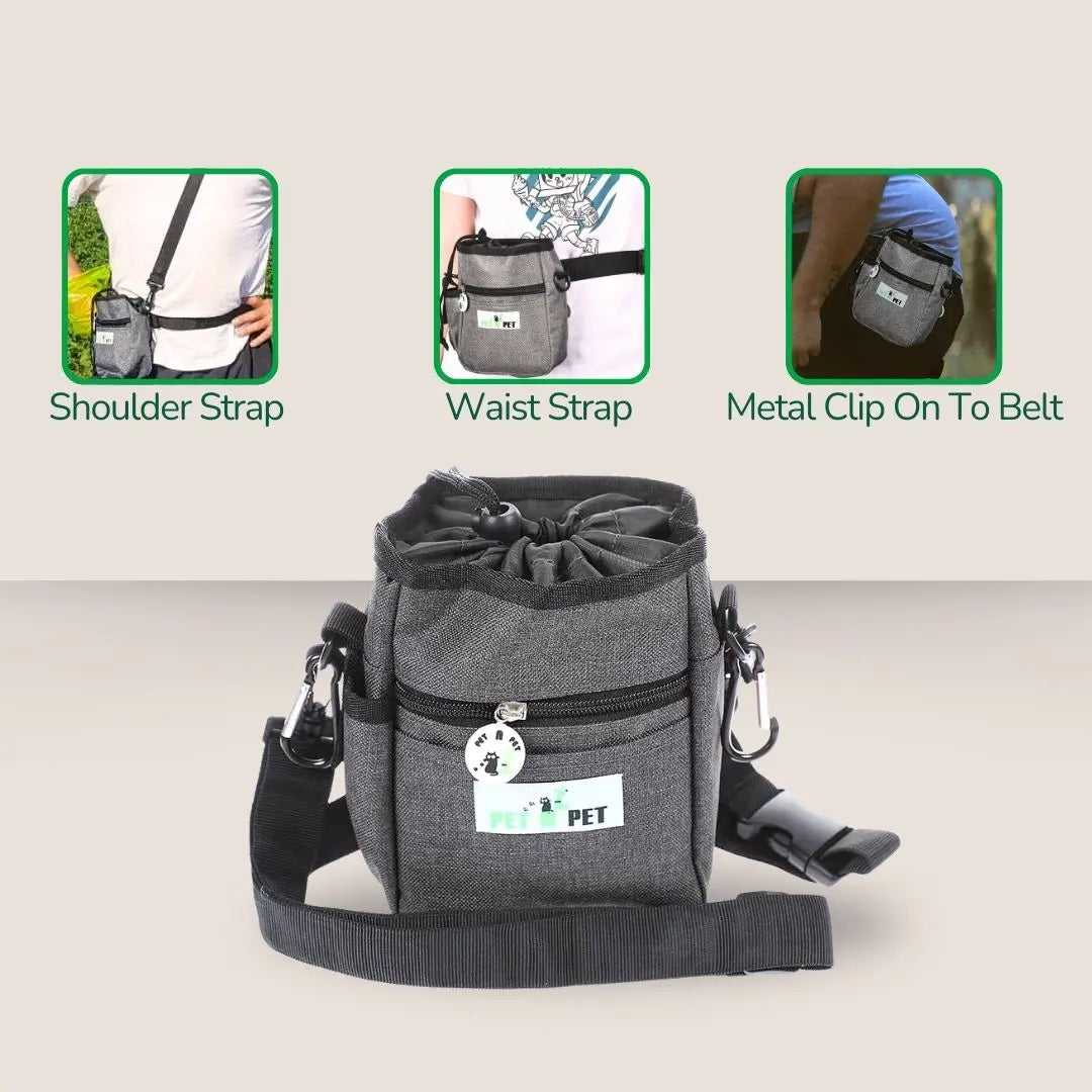 Dog Treat Pouch with 3 Rolls of Poop Bags