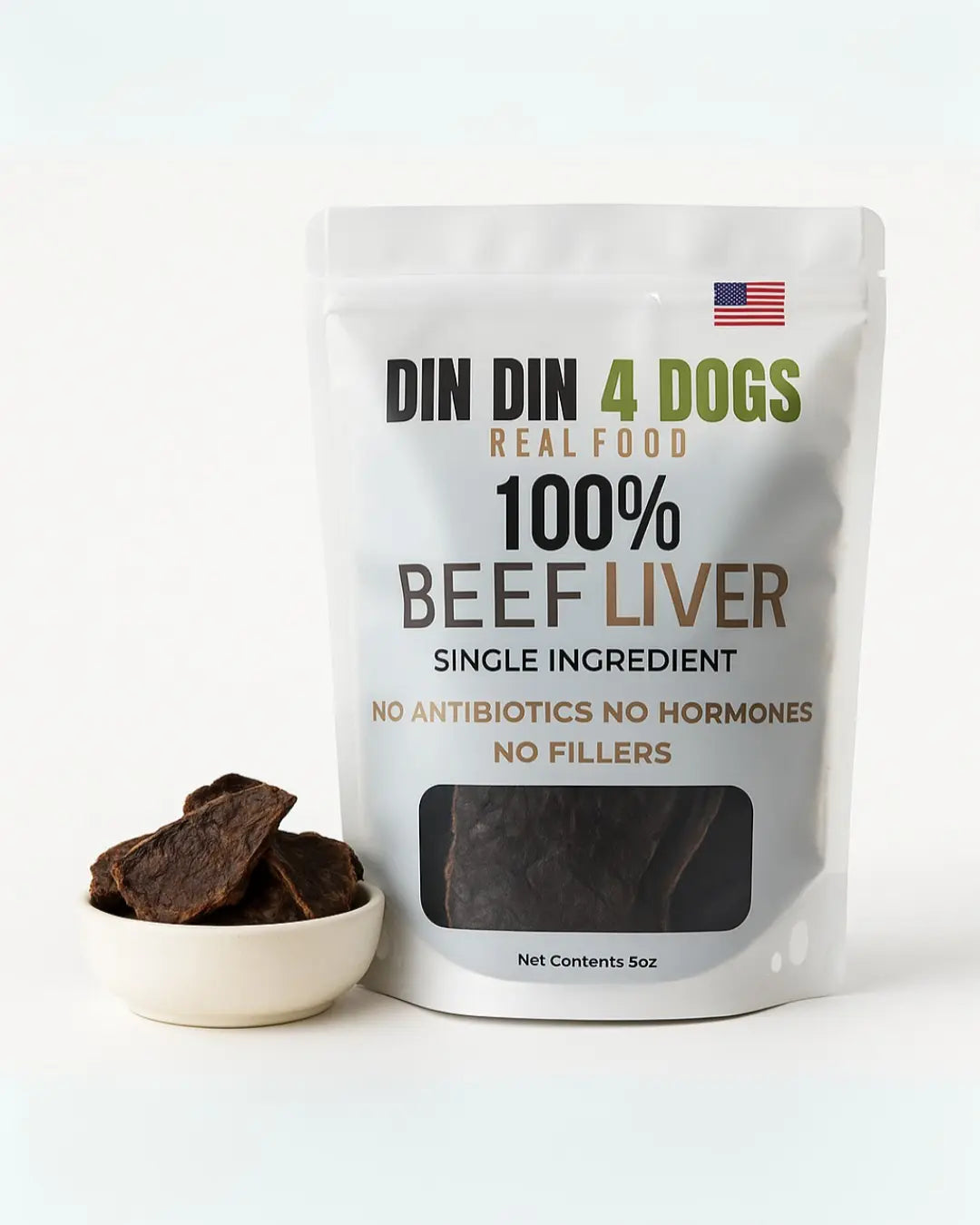 100% Beef Liver Dog Treats, 5 Ounce Bag, Single Ingredient, High Protein - FurvanaWell