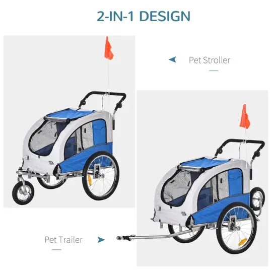 Elite II 2-In-1 Pet Dog Bike Trailer and Stroller