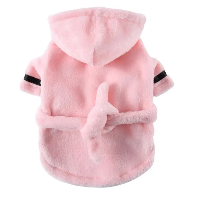 Luxury Soft Pet Dog Puppy Hooded Bathrobe