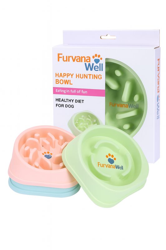 FurvanaWell Slow-Feeder Bowl – promotes slower pet eating