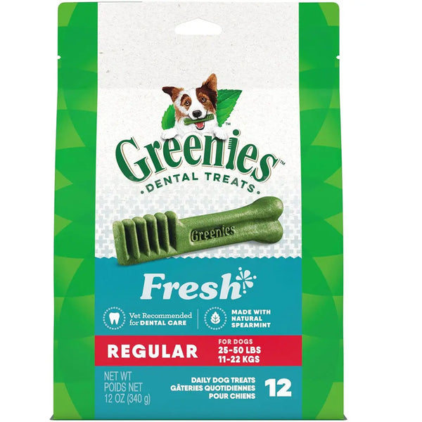 GREENIES Fresh Mint Regular Dental Treats, 12 count