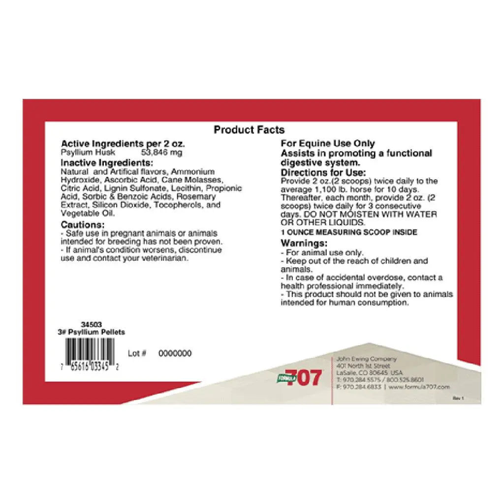 Formula 707 Psyllium For Horse(12 lb, 96 Servings)