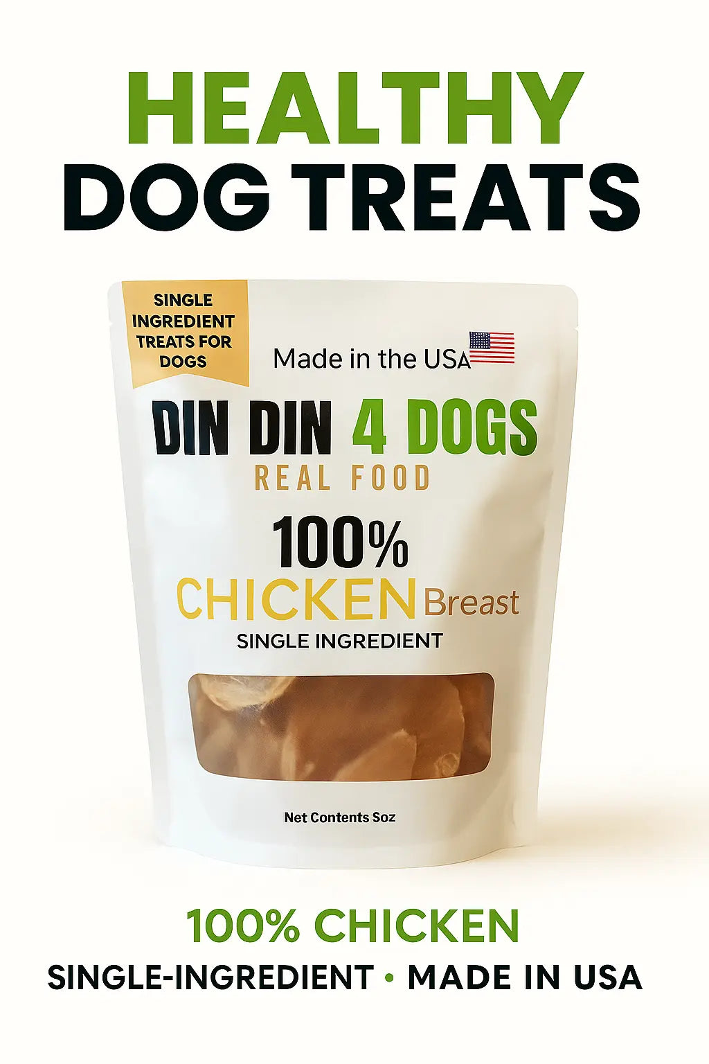 Chicken Treats Dog Treats, 5 Ounce Bag, Single Ingredient, High Protein - FurvanaWell