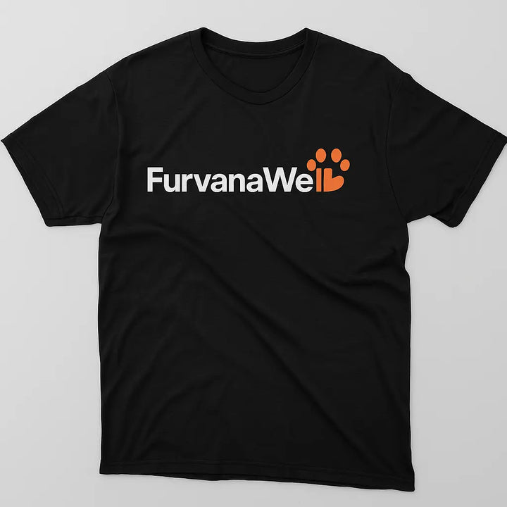 "FurvanaWell classic short sleeve t-shirt in comfortable cotton blend"
"Pet lover t-shirt with FurvanaWell logo front design"
"Casual short sleeve shirt for dog and cat enthusiasts"
"Comfortable pet-themed t-shirt in classic fit style"