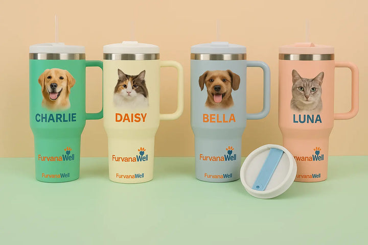 Custom 40oz pet photo tumbler with insulated stainless steel design"
"Personalized pet tumbler showing custom photo printing quality"
"Large capacity pet lover travel mug with leak-proof lid"
"Custom pet memorial tumbler with high-resolution photo printing"
"Insulated pet photo tumbler perfect for hot and cold beverages