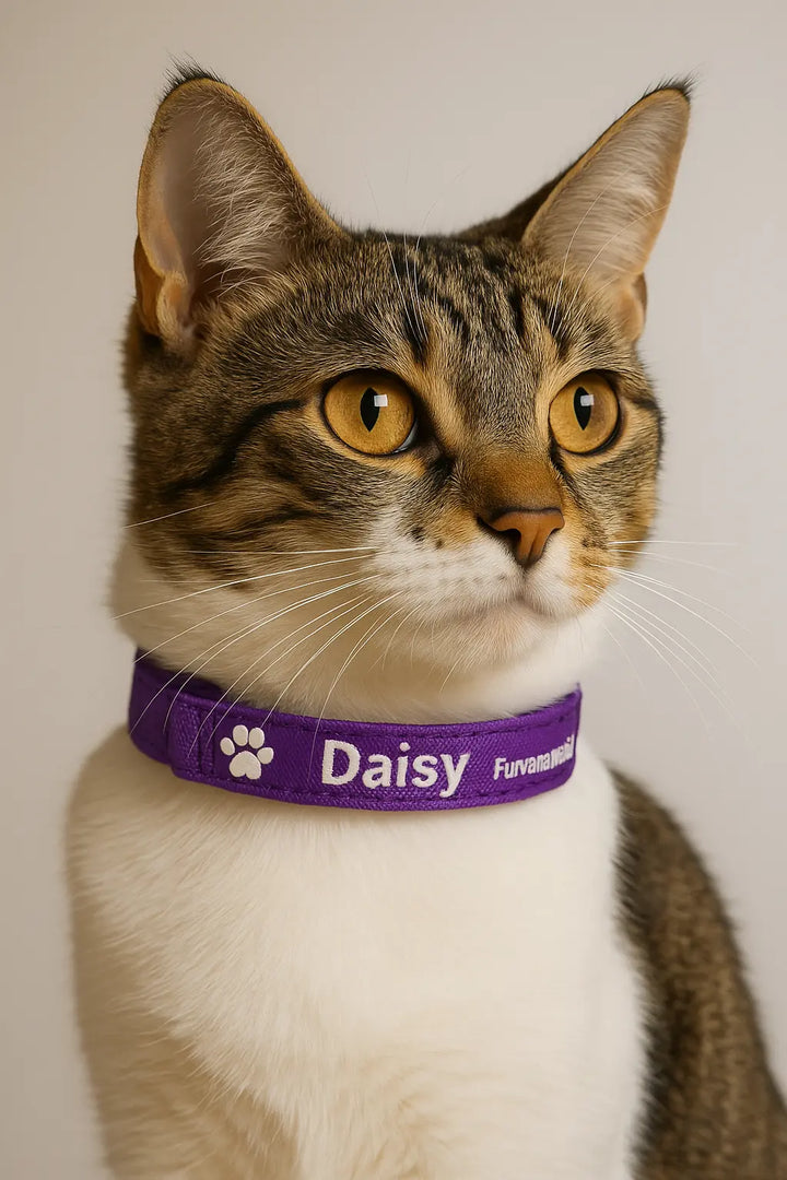 Personalized dog collar with engraved name tag"
"Custom leather pet collar with contact information"
"Adjustable dog collar with personalized nameplate"