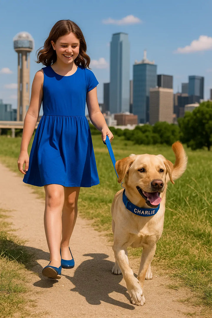 Personalized dog and cat collar with engraved name tag"
"Custom leather pet collar with contact information"
"Adjustable dog and cat collar with personalized nameplate"