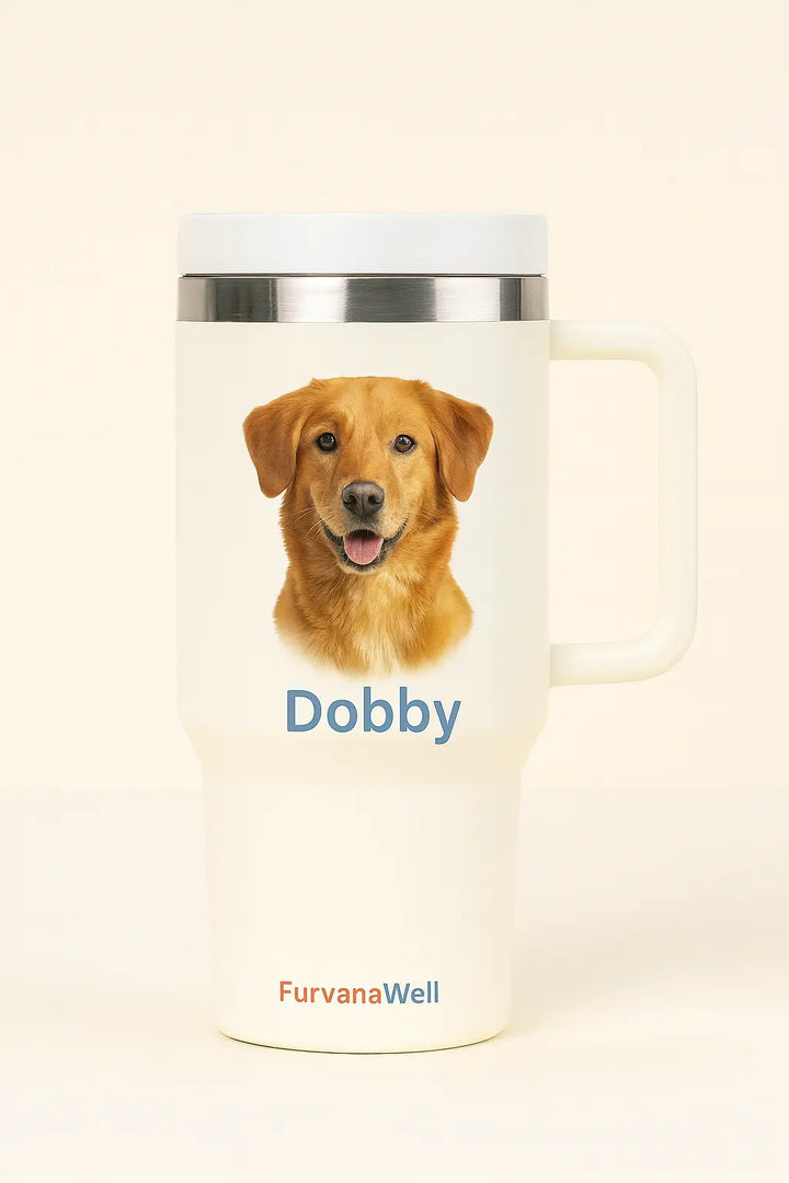 Custom 40oz pet photo tumbler with insulated stainless steel design"
"Personalized pet tumbler showing custom photo printing quality"
"Large capacity pet lover travel mug with leak-proof lid"
"Custom pet memorial tumbler with high-resolution photo printing"
"Insulated pet photo tumbler perfect for hot and cold beverages