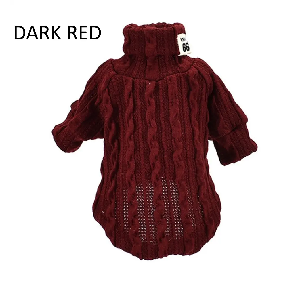 Winter Warm Knitted Turtleneck Sweater for Small Dogs or Cats