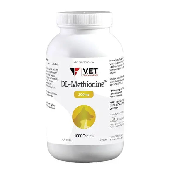 DL Methionine 200mg Tablets (1,000 tablets)